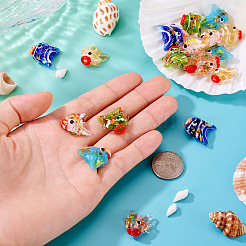 18Pcs 6 Colors Handmade Lampwork Beads&nbsp;LAMP-TA0002-12