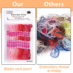 12 Skeins 6-Ply Polycotton(Polyester Cotton) Embroidery Floss&nbsp;DIY-CY0002-94E