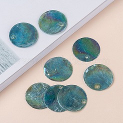 AB Color Plated Capiz Shell Pendants&nbsp;X-SSHEL-T008-01A