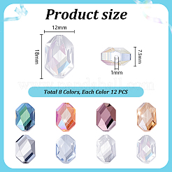 96Pcs 8 Colors Electroplate Glass Beads&nbsp;EGLA-PH0001-78