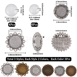 DIY Half Round Alloy Brooch Making Kits&nbsp;DIY-SC0028-85