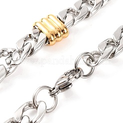 304 Stainless Steel Figaro Chain Necklaces for Women&nbsp;NJEW-G140-12GP