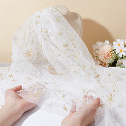 1 Yard Star & Moon Pattern Polyester Mesh Fabric&nbsp;OCOR-ME0001-11