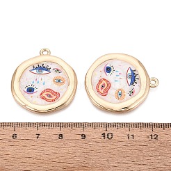 Printed Alloy Enamel Pendants&nbsp;ENAM-N071-10G