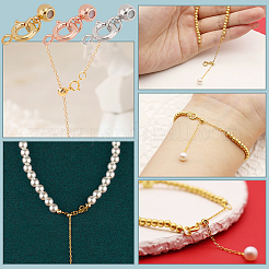 18Sets 3 Colors Brass Spring Ring Clasps and Silicone Beads&nbsp;KK-PH0011-36