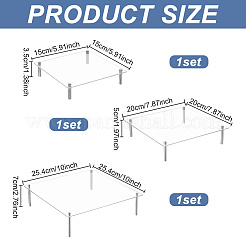 3 Sets 3 Styles Square Acrylic Action Figures Riser Display Pedestals&nbsp;ODIS-FG0001-58