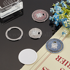 3 Sets 3 Colors Self Adhesive Zinc Alloy with Rhinestone Car Stickers&nbsp;DIY-AR0001-48