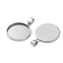 304 Stainless Steel Pendant Cabochon Settings&nbsp;STAS-L282-010P-08