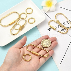 6Pcs 2 Styles Brass Locking Carabiner&nbsp;KK-YW0004-75