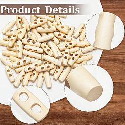 30Pcs Natural Wood Buttons&nbsp;FIND-GF0009-92B