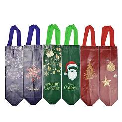 Christmas Non-Woven Reusable Folding Wine Bottle Gift Bags with Handle&nbsp;ABAG-C012-03