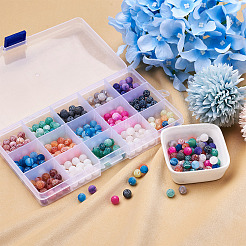 300Pcs 15 Colors Natural Crackle Agate Beads&nbsp;G-TA0001-26