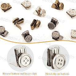 12Pcs 3 Colors Alloy Suspenders Replacement Clips No Sew Button Ends Adjustable Brace Clips For Overalls Pants Hats Garment&nbsp;BUTT-CY0001-35