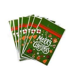 50Pcs Merry Christmas Printed OPP Cellophane Packaging Bags with Die Hole Handle&nbsp;LS-ABAG-C013-05