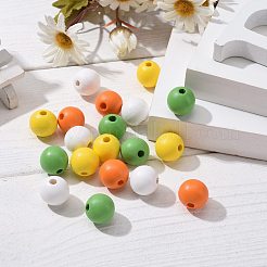 160Pcs 4 Colors Farmhouse Country and Rustic Style Painted Natural Wood Beads&nbsp;WOOD-LS0001-01K