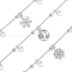 3Pcs Christmas Snowflake Alloy Charm Bracelets&nbsp;BJEW-JB12677