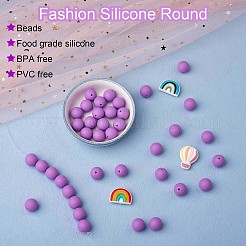 100Pcs Silicone Beads Round Rubber Bead 15MM Loose Spacer Beads for DIY Supplies Jewelry Keychain Making&nbsp;JX441A