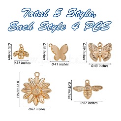 20Pcs 5 Style Brass Pendants&nbsp;KK-SZ0001-77