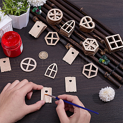 60Pcs 6 Styles Wood Elf Door&nbsp;WOOD-WR0001-29