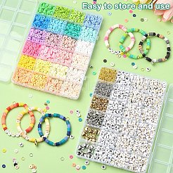 DIY Flat Round Handmade Polymer Clay Beads Bracelets Making Kits&nbsp;DIY-YW0011-07A