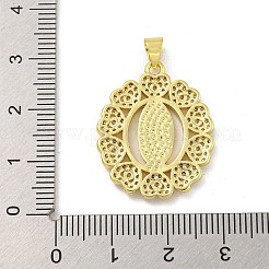 Virgin Mary Theme Rack Plating Brass Micro Pave Cubic Zirconia Pendants&nbsp;KK-G513-41G