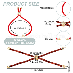 12Pcs 12 Colors Nylon Cord Slider Bracelets&nbsp;MAK-GO0001-05