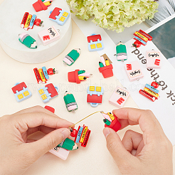 25Pcs 5 Styles OPaque Resin Pendants&nbsp;RESI-SC0002-34