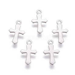 Tarnish Resistant 316 Surgical Stainless Steel Tiny Cross Charms&nbsp;STAS-E470-04P