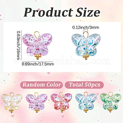 50Pcs Glass Pendants&nbsp;PALLOY-BM00020