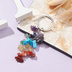 Chakra Natural & Synthetic Gemstone Chip Bead Keychain&nbsp;KEYC-JKC00534-01