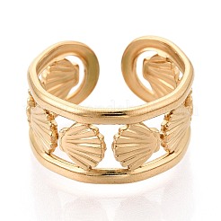 Ion Plating(IP) 304 Stainless Steel Cuff Rings for Women&nbsp;RJEW-N052-06G