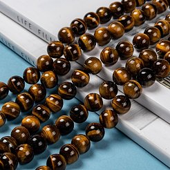 Natural Tiger Eye Round Bead Strands&nbsp;X-G-P072-33-10mm