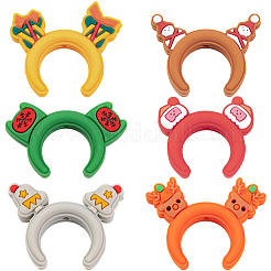 12Pcs 6 Styles Silicone Focal Beads&nbsp;SIL-SC0002-92