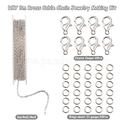 DIY 3m Brass Cable Chain Jewelry Making Kit&nbsp;DIY-YW0005-75P