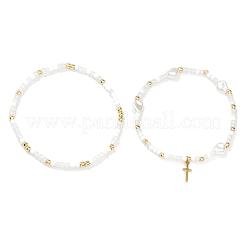 2Pcs Bohemian Style Imitation Pearl Beads Stretch Braided Bracelets for Women&nbsp;KR5693-3
