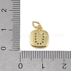 Rack Plating Brass Micro Pave CLear Cubic Zirconia Charms&nbsp;KK-E110-14G-U
