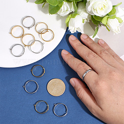 12Pcs 2 Colors 304 Stainless Steel Loop Ring Bases&nbsp;STAS-ME0003-08