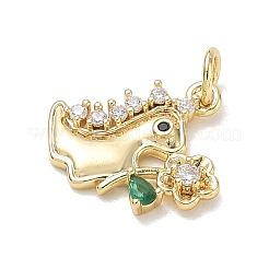 Brass Micro Pave Colorful Cubic Zirconia Pendants&nbsp;CU-CBAD872-21G