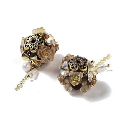 Alloy Resin Flower Beads&nbsp;RESI-C048-02