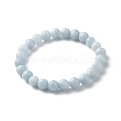 Reiki Crystal Natural Chalcedony Imitation Aquamarine Stretch Bracelets Set for Men Women&nbsp;BJEW-JB06806-01