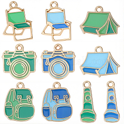40Pcs 10 Styles Camping Equipment Series Alloy Enamel Pendants&nbsp;FIND-SC0019-16