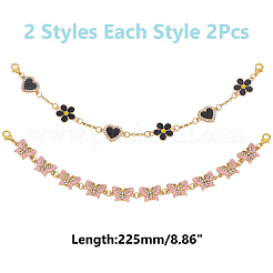 4Pcs 2 Style Alloy Enamel Boot Strap Chains&nbsp;HJEW-WR00008