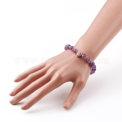 Round Natural & Synthetic Gemstone Stretch Beaded Bracelets&nbsp;BJEW-JB05826