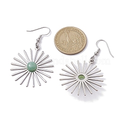 Star 201 Stainless Steel Natural Gemstone Dangle Earrings for Women&nbsp;EJEW-JE05835