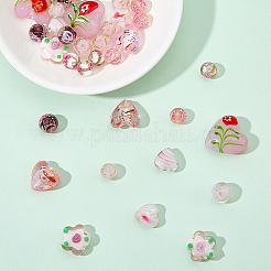40Pcs 10 Styles Mixed Styles Handmade Lampwork Beads&nbsp;LAMP-PA0001-68B