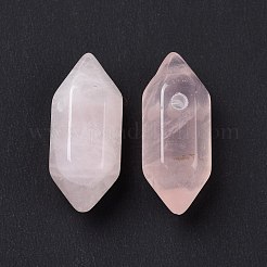 Natural Rose Quartz Double Terminal Pointed Pendants&nbsp;G-C007-02A-12