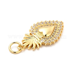Rack Plating Brass Micro Pave Cubic Zirconia Pendants&nbsp;KK-K270-22G