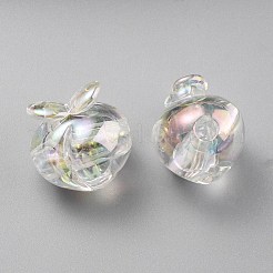 UV Plating Rainbow Iridescent Acrylic Beads&nbsp;OACR-F004-02G