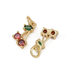 Brass Micro Pave Cubic Zirconia Pendants&nbsp;KK-Z120-08G-03