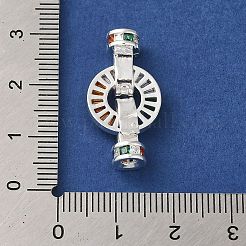 Rack Plating Brass Pave Cubic Zirconia Fold Over Clasps&nbsp;KK-M285-07S